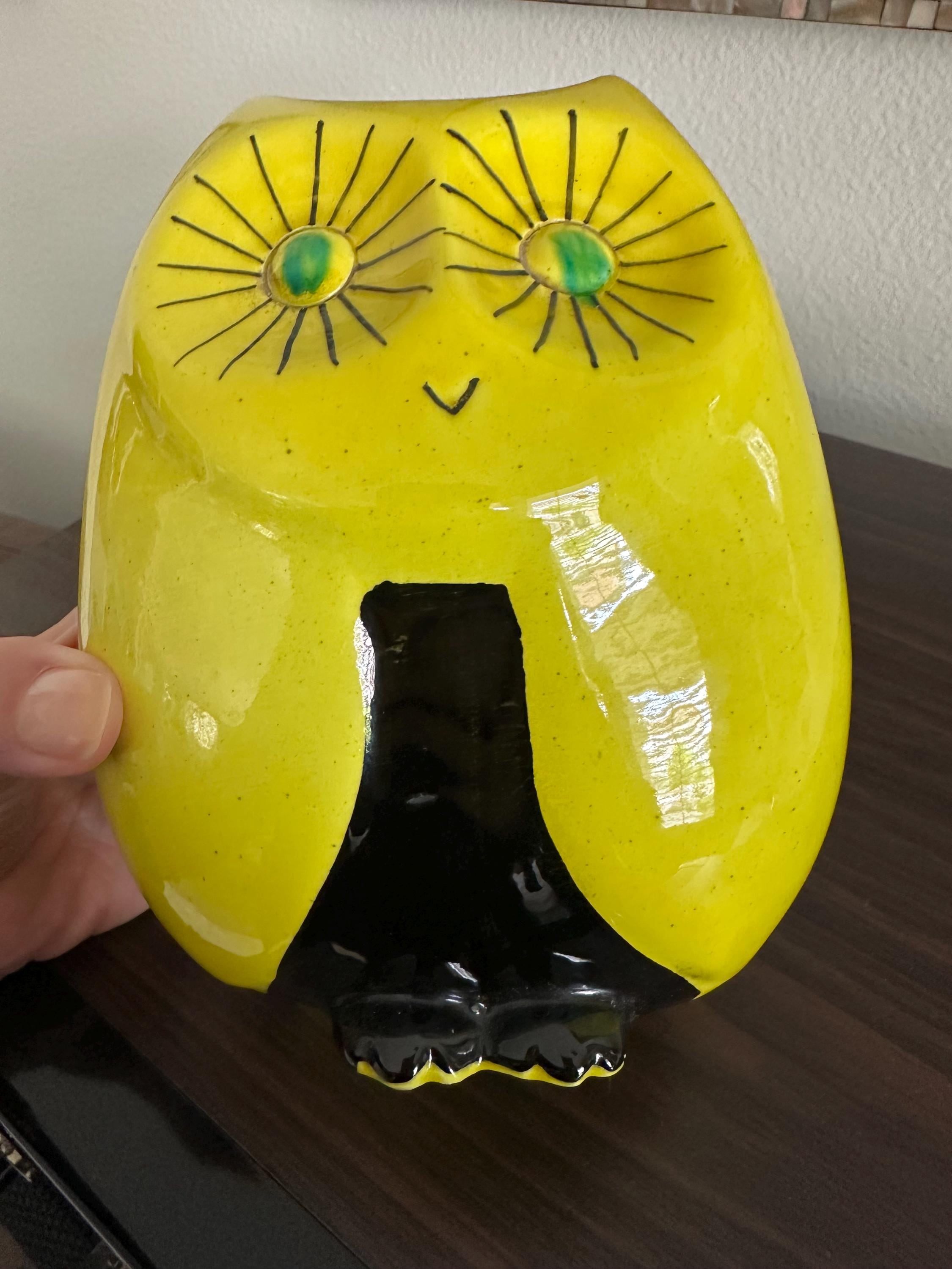 Vibrant Baldelli Ceramic Owl Bank - Italy - Etsy