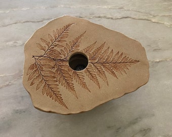 Freeform Ikebana Vase With Fern Imprint