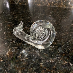Glass Snail Paperweight Figurine