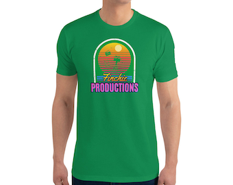 Finchie Productions Retro Ajustado Camiseta de Manga Corta - Verde