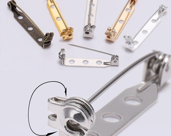 Wholesale 50Pcs Metal Brooch Back Bar Pins Findings Charms