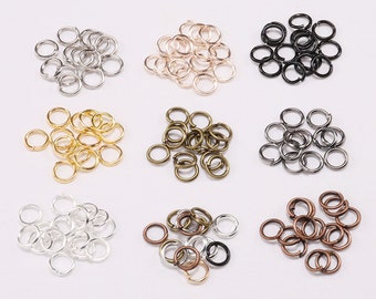 10 x 4mm SILVER Split Rings Keyring Craft Jewellery Charm Bracelet Necklace UK