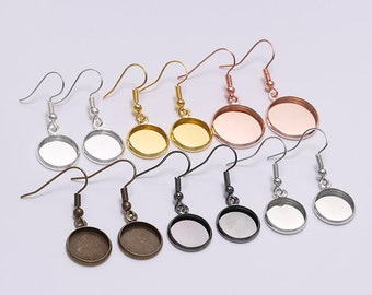 10pcs Support,Loop,Ear,14mm,glass sleeper,bronze round 14mm
