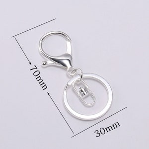 5 stks/partij Goud Zilver Sleutelhanger Ring 30 mm Sleutelhanger Lange 70 mm Karabijn Sleutelhaak Ketting Voor Sieraden Maken Bevindingen Levert afbeelding 2