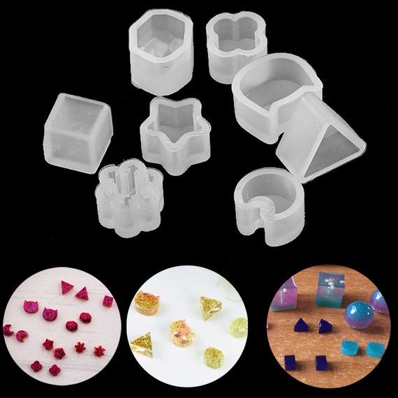 8 Pairs Crystal Pendant Resin Epoxy Molds Mixed Style Silicone UV Resin  Casting Molds for DIY Jewelry Making Findings Supplies 