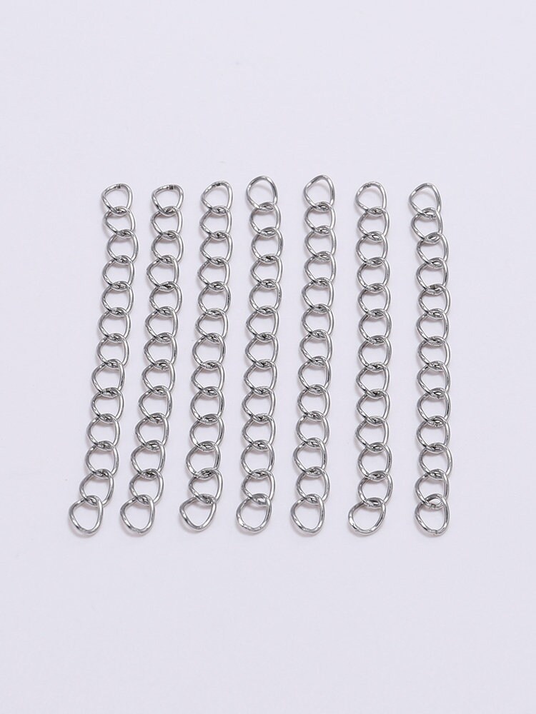 50pcs/lot 5 7cm Stainless Steel Bulk Necklace Extension Chain | Etsy