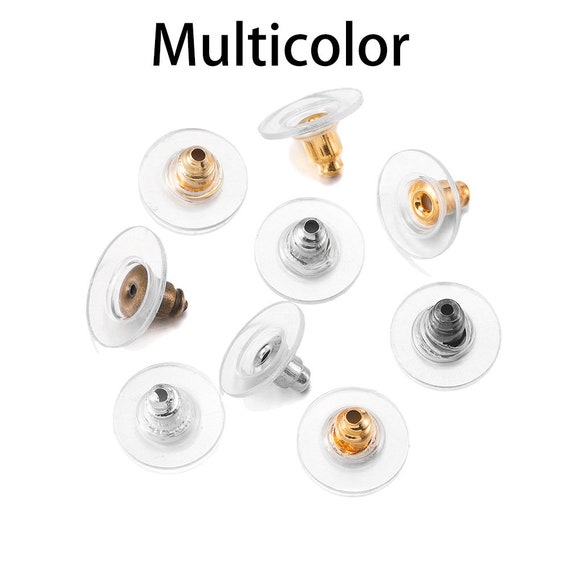 100pcs Soft Clear Silicone Rubber Earring Back Stud Stoppers 11mm 100pcs Soft Clear Silicone Rubber Earring Back Stud Stoppers 11mm