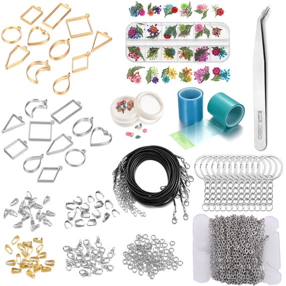 155pcs DIY Jewelry Making Kits Epoxy Resin Pendants Earrings Kits