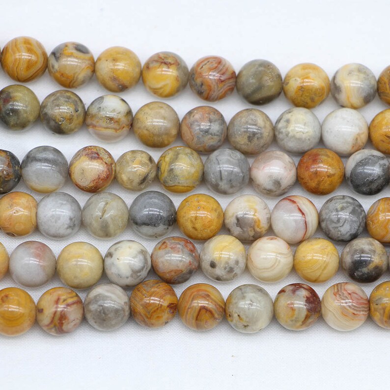 1strandlot Natural Stone Brown Crazy Lace Agat Bead Round Loose Spacer Beads For Jewelry Making Findings DIY Bracelet Necklace