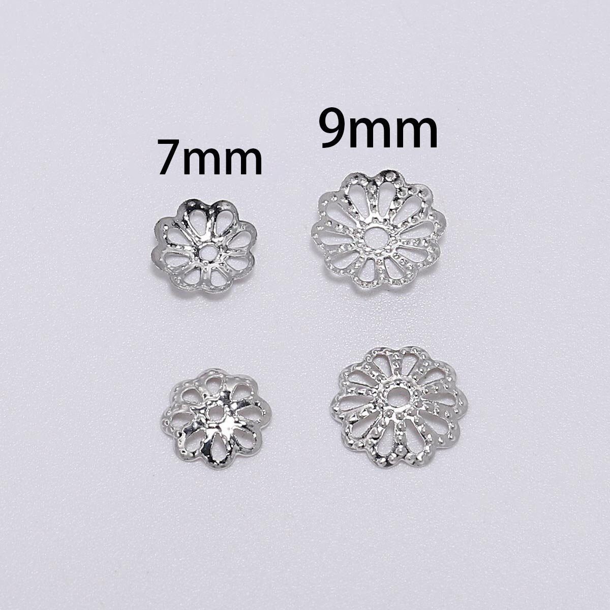 200 Pcs/bag 7mm 9mm Flower Bead End Caps Gold Silver Bead Caps Etsy