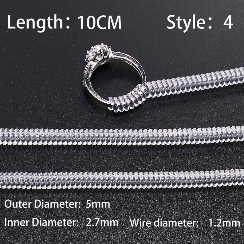 4pcs/lot Transparent Coil Spiral Based Ring Size Adjuster Etsy