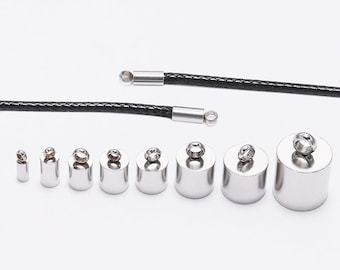 100PCS End Caps Clasps Leather Cord Crimp Bead Connectors DIY Jewelry Findh3