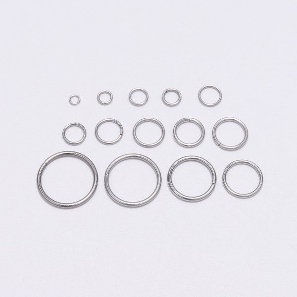 200pcs/Lot 4 5 6 8 10mm Stainless Steel Open Jump Rings Split Rings Connector For jewelry making Findings Accessories Supplies