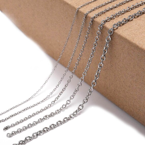 5m/lots 1.2 1.6 2mm Stainless Steel Chain Necklace Bulk Link Chains for  Necklaces Jewelry Making Findings Accessories Supplies 