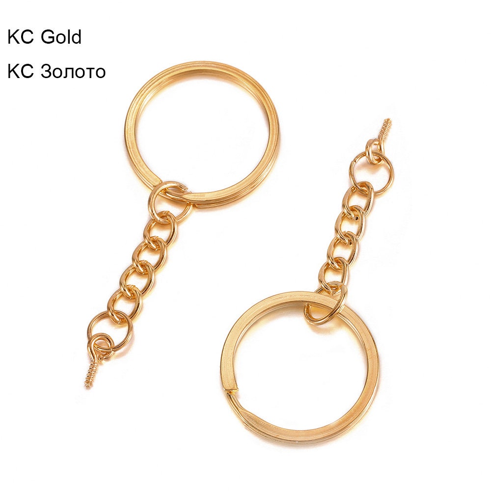 Split Key Rings Bulk Set With Chain And 25mm Open Screw Eye Pins Ideal For  DIY Crafts, Charm Jewelry Making From Yangchenwang, $10.09