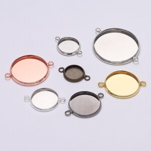 20pcs/lot 10 12mm Cabochon Base Tray Bezels Blank Silver Gold Bracelet Setting Supplies For Jewelry Making Findings Accessories
