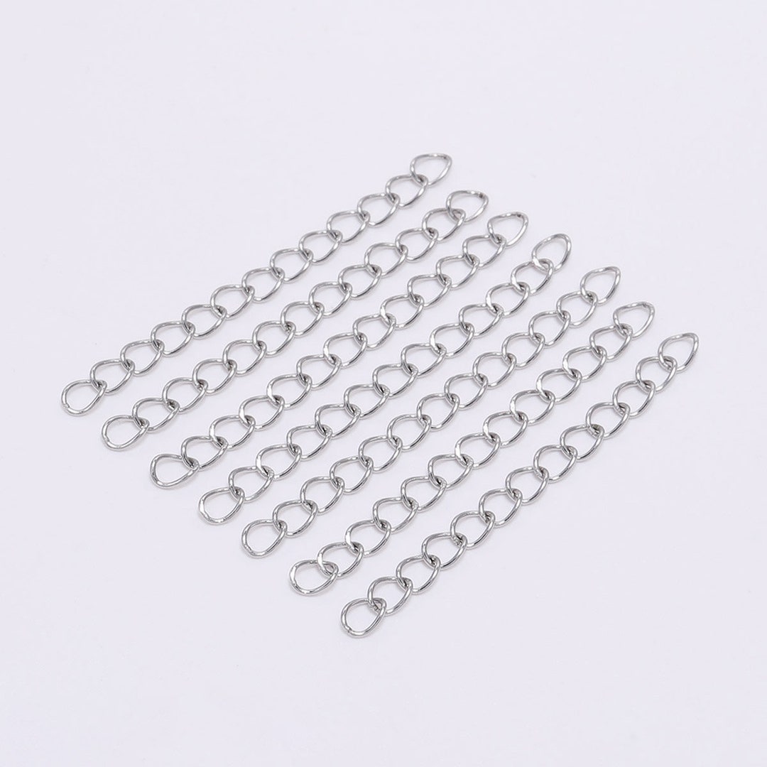 50pcs/lot 5 7cm Stainless Steel Bulk Necklace Extension Chain Tail ...