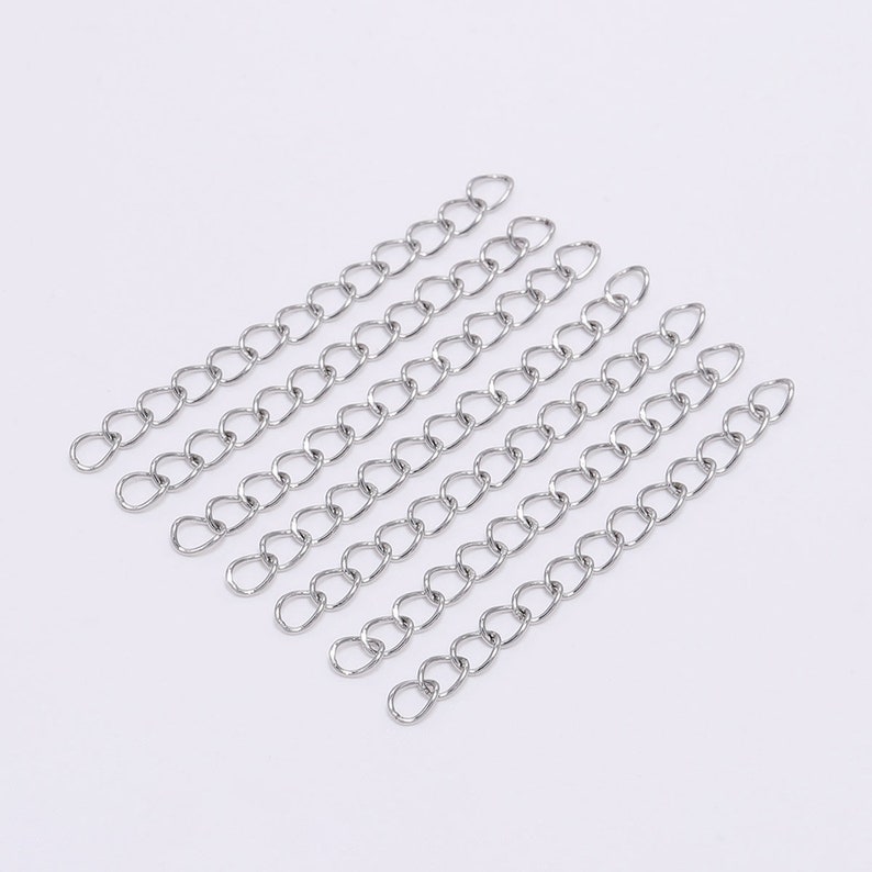 50pcs/lot 5 7cm Stainless Steel Bulk Necklace Extension Chain Etsy