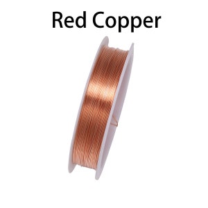1 rotolo robusto filo di rame in lega d'oro diametro 0.2 0.3 0.4 0.5 0.6 0.7 0.8 1 mm filo filo di metallo per perline fai da te creazione di gioielli Red Copper