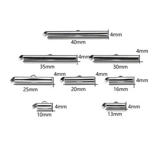 30-50 pièces embouts à sertir perles à glissière fermoir d'extrémité boucles Tubes curseur embouts connecteurs pour accessoires de fabrication de bijoux à bricoler soi-même image 7