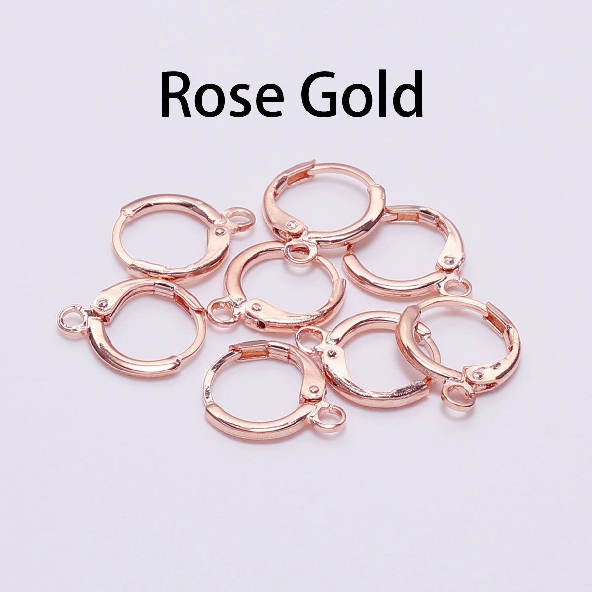 Gold Plating Earring Hooks Wire Hooks Open Loop 18K Real Gold Plated Brass  Jewelry Making Supplies 15.4x12.75x0.72mm RGP3963G 