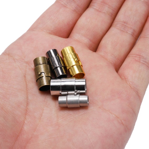 10pcslot Gold Silver Strong Magnetic Clasps 3 4 5 6 8 10 mm Leather Cord Bracelet Connectors For DIY Jewelry Making Accessories