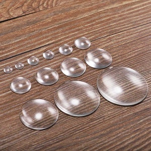 50 pièces/sac 8 10 12 14 16 18 20 25 30 mm Cabochon rond en verre transparent à dos plat pour fournitures de fabrication de bijoux à bricoler soi-même image 1