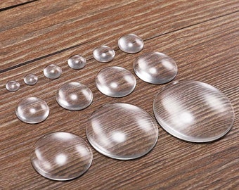 50pcs/bag 8 10 12 14 16 18 20 25 30 mm Round Flat Back Clear Glass Cabochon Transparent Cabochon For Diy Jewelry Making Supplies