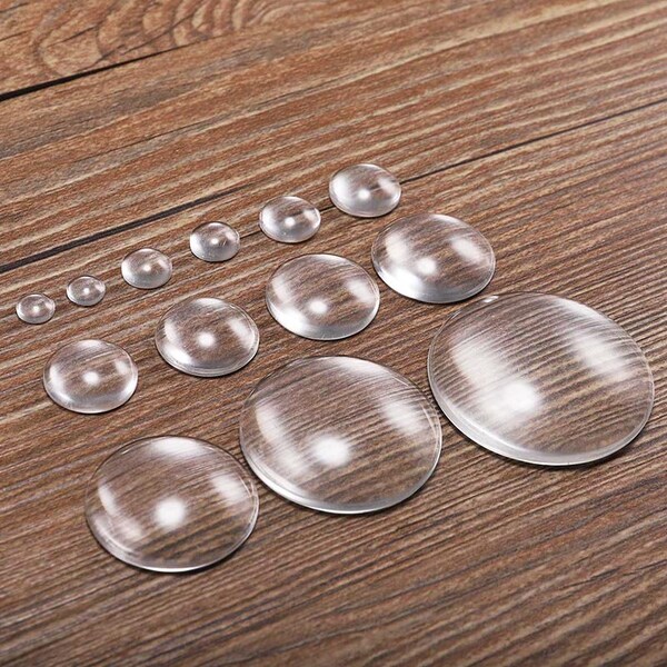 50pcs/bag 8 10 12 14 16 18 20 25 30 mm Round Flat Back Clear Glass Cabochon Transparent Cabochon For Diy Jewelry Making Supplies