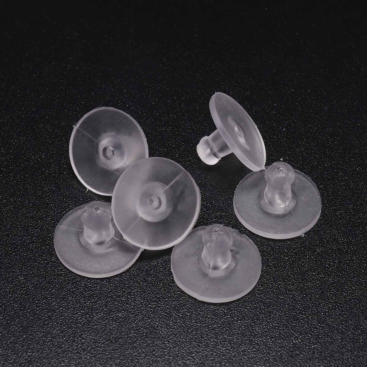 100pcs Rubber Earring Back Silicone Round Ear Plug Blocked Etsy