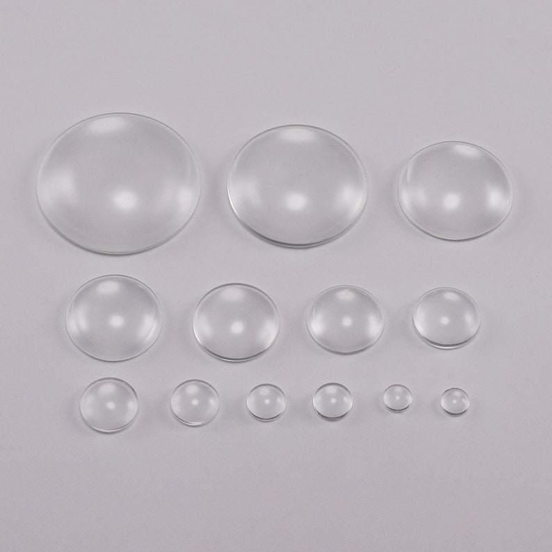 50 pièces/sac 8 10 12 14 16 18 20 25 30 mm Cabochon rond en verre transparent à dos plat pour fournitures de fabrication de bijoux à bricoler soi-même image 5