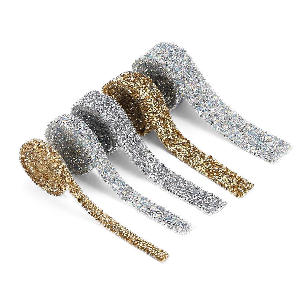 Rhinestone Strips, 5 Yards Total 5pcs Self Adhesive Rhinestone