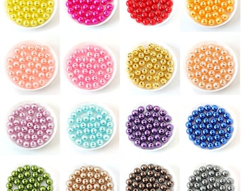 100 pièces/sac avec trou ABS perles d'imitation 4/6/8/10/12MM ronde en plastique acrylique perle d'espacement pour les résultats de fabrication de bijoux à bricoler soi-même