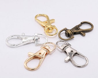 10pcs/lot Key Chain Ring Swivel Trigger Lobster Clasp DIY Craft Outdoor Backpack Bag Parts Snap Hook Supplies For Jewelry Making