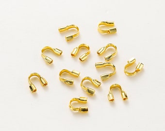 200 Stuks 4.5mm 18K Vergulde Messing Hoge Kwaliteit Draadbeschermers loops U-vorm Sluitingen Connector Voor DIY Sieraden Maken Vinden