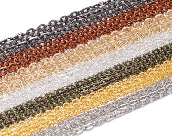 5m / los 2 * 3mm Silber / Gold / Bronze Halskette Ketten Bulk Kreuz Ketten für DIY Schmuckzubehör Herstellung Materialien Zubehör Diy Ketten