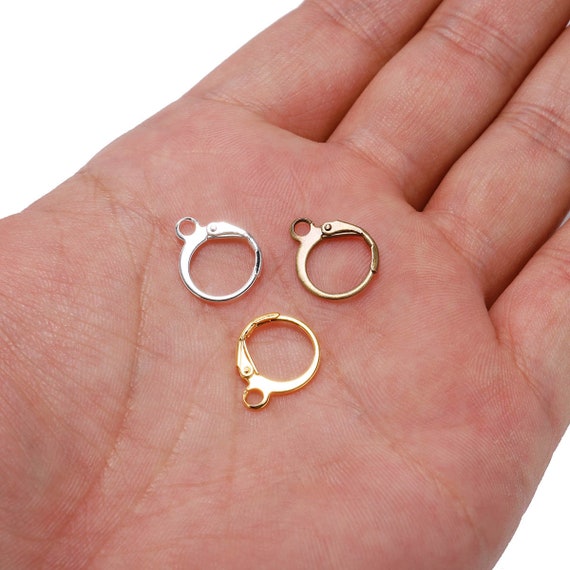 20pcs/lot 1412mm Silver Gold Bronze French Lever Earring Hooks Wire  Settings Base Hoops Earrings for DIY Jewelry Making Supplie -  Canada