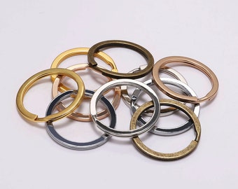 10Pcs/Lot 25 28 30mm Gold Silver Round Key Ring Llaveros Clasp Findings Key Chain Split Ring Plated Key Ring For Jewelry Making