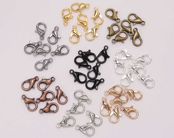 50pcs/lot Gold Silver Alloy Lobster Clasp Hooks For DIY Jewelry Making Findings Necklace Bracelet Chain Jewelry Making Supplies