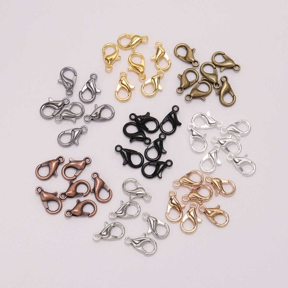 50pcs/lot Gold Silver Alloy Lobster Clasp Hooks for DIY Jewelry Making  Findings Necklace Bracelet Chain Jewelry Making Supplies 