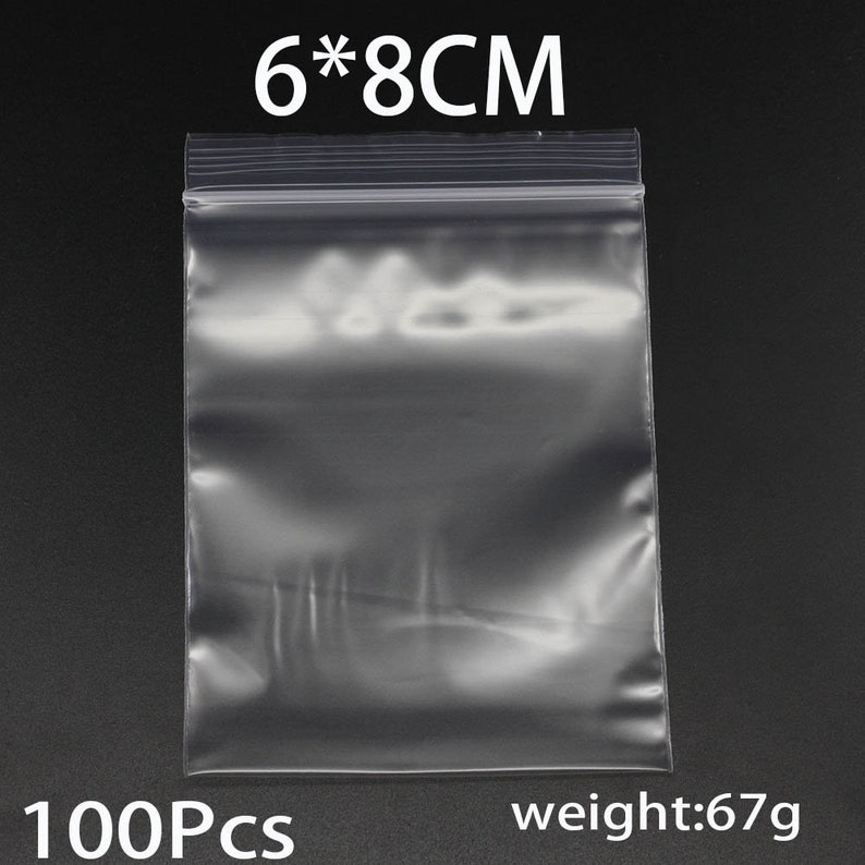 100Pcs/lot 57/68/710cm Bulk Thick Jewelry Packaging Zip Zipped Lock Reclosable Plastic Poly Clear Bags Supplies zdjęcie 6