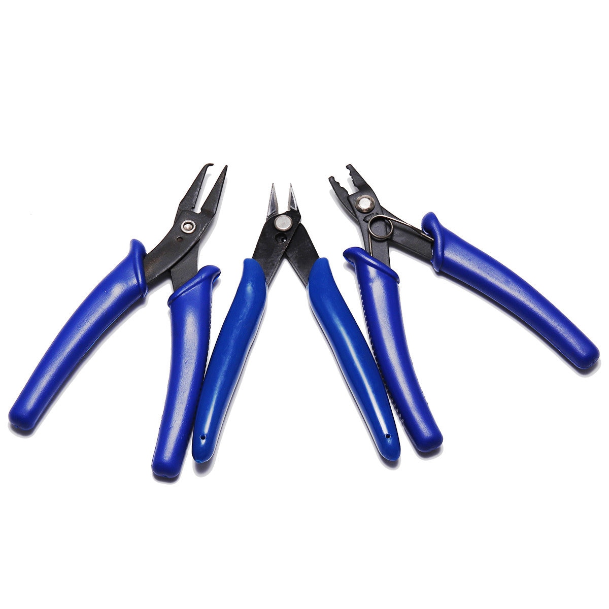 5 Piece 4.5 Inch Double Leaf Spring Mini Pliers Set Craft Jewelers Bent  Nose Diagonal Cutting Pliers End Cutting Flat Nose Long Nose Pliers 