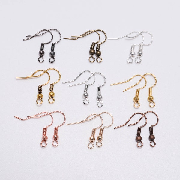100pcs 20*17mm Gold Silver Antique bronze Ear Hooks Earrings Clasps Findings Earring Wires For Jewelry Making Supplies Wholesale