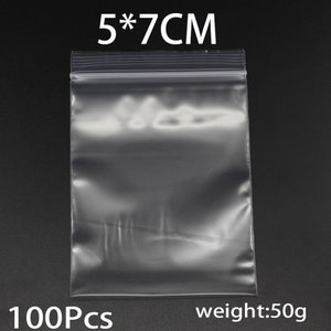 100Pcs/lot 57/68/710cm Bulk Thick Jewelry Packaging Zip Zipped Lock Reclosable Plastic Poly Clear Bags Supplies zdjęcie 5