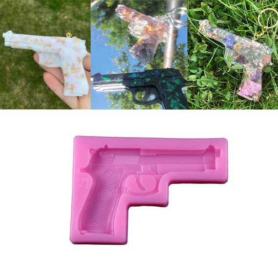 Gun Shape Silicone Mold 3D Embossed Pistol Toy Chocolate Etsy