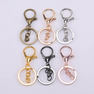 5pcs/lot 6 Colors Keychain Ring 30mm Key Ring Long 70mm Plated Lobster Clasp Key Hook Chain Supplies For Jewelry Making Findings