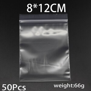 100Pcs/lot 57/68/710cm Bulk Thick Jewelry Packaging Zip Zipped Lock Reclosable Plastic Poly Clear Bags Supplies zdjęcie 8