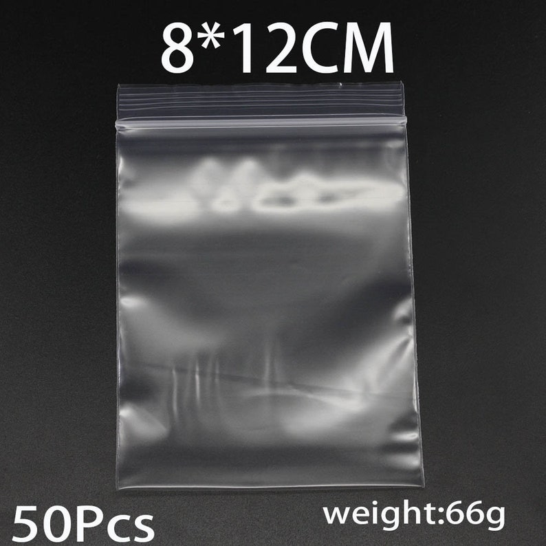 100Pcs/lot 57/68/710cm Bulk Thick Jewelry Packaging Zip Zipped Lock Reclosable Plastic Poly Clear Bags Supplies zdjęcie 8