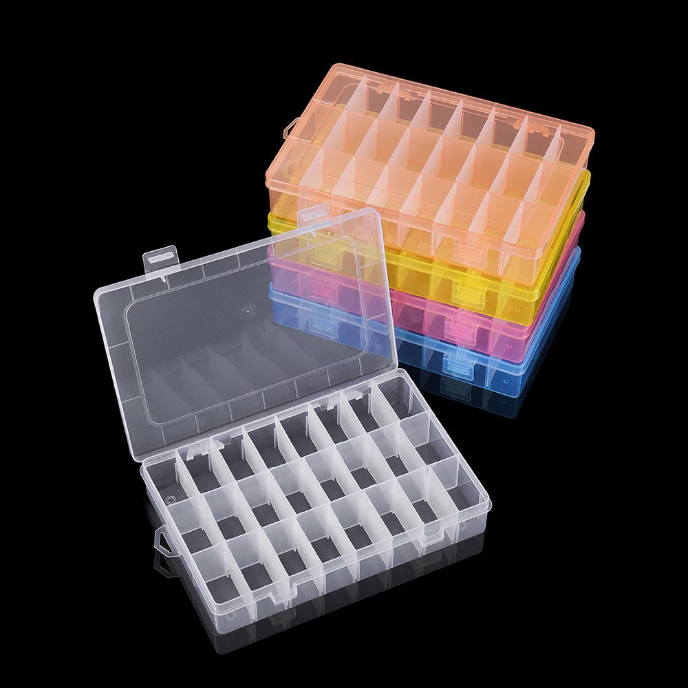 8/10/15/24/36 Removable Compartment Bead Storage Plastic Box Organizer  Container