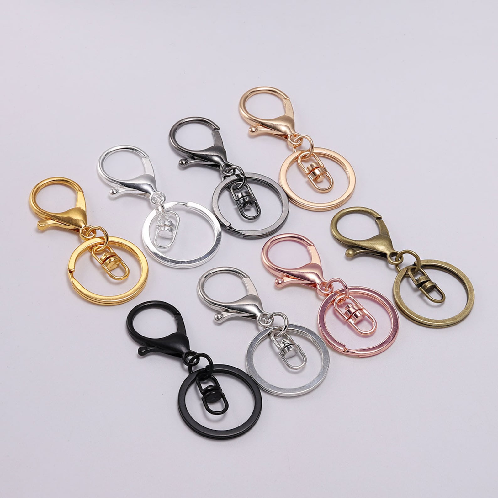 5pcs/lot Gold Silver Keychain Ring 30 Mm Key Ring Long 70 Mm Etsy